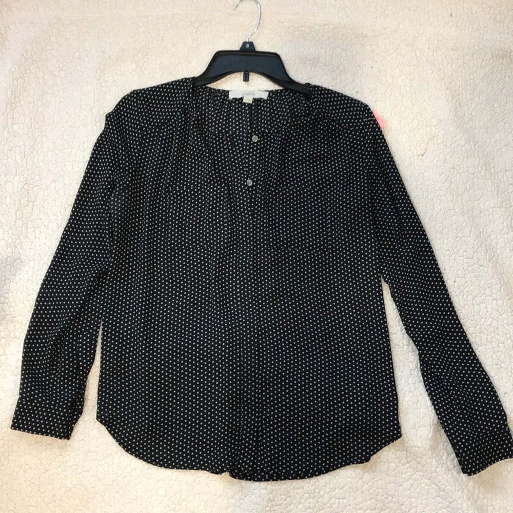 LOFT button up printed blouse